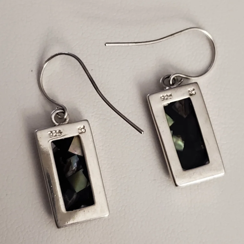925 sterling silver abalone earrings